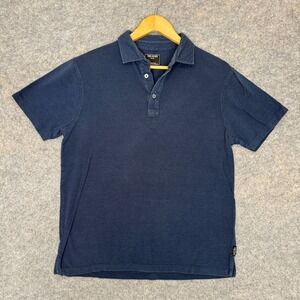 Todd Snyder Polo Shirt‎ Mens Medium Pique Dark Navy Blue Button Tee Casual